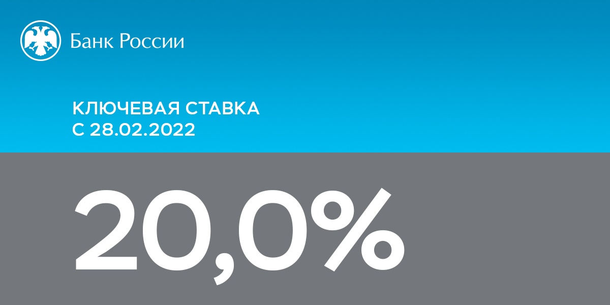 Банк России поднимает ставку до 20%
